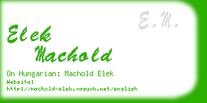 elek machold business card